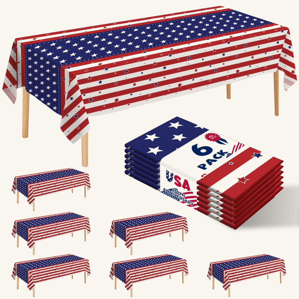 6 Pack Tablecloth — disposable plastic tablecloth