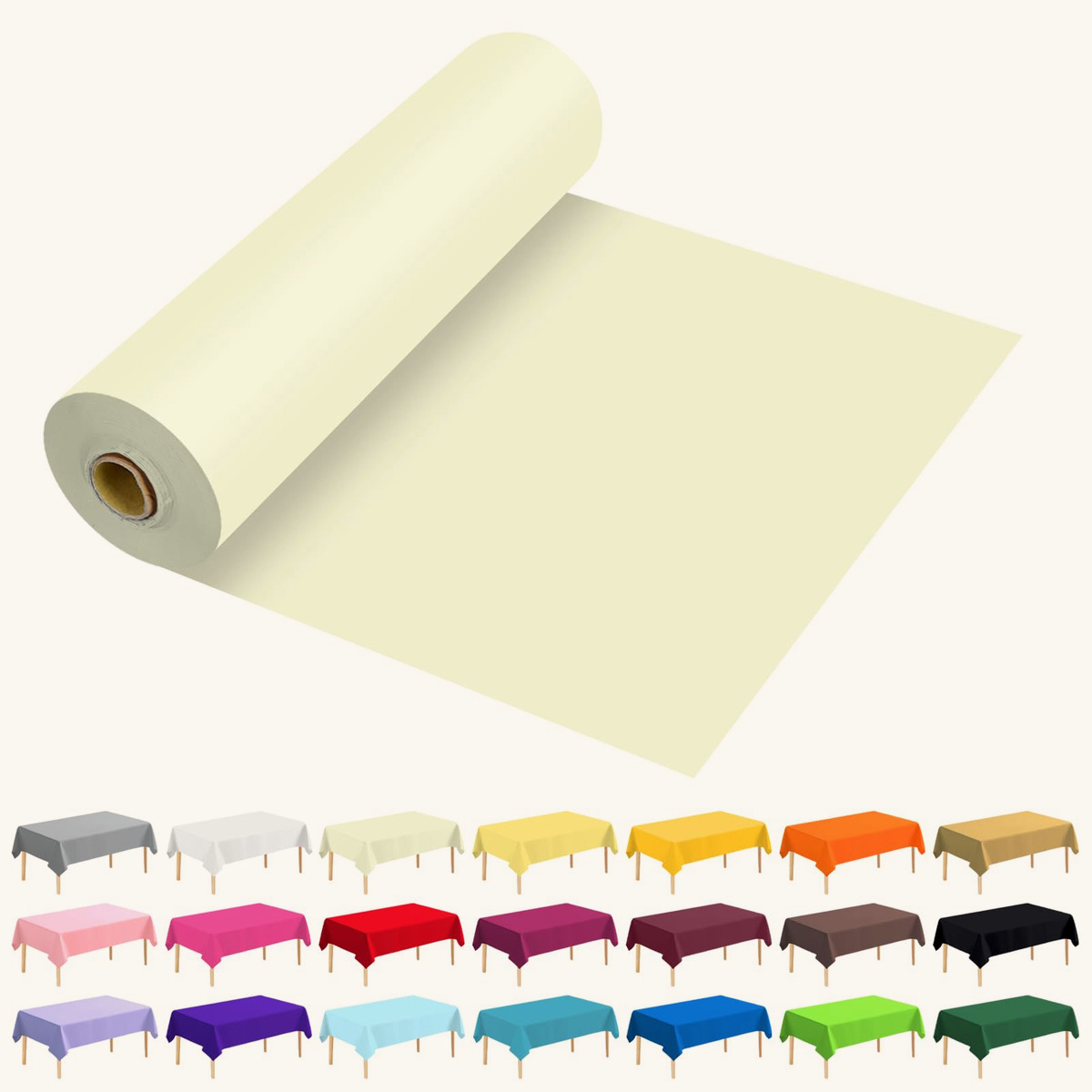 54" × 100 Feet Roll — disposable plastic tablecloth